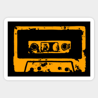 Orange Cassette Tape Sticker