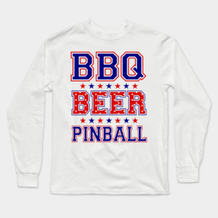 BBQ BEER PINBALL Long Sleeve T-Shirt