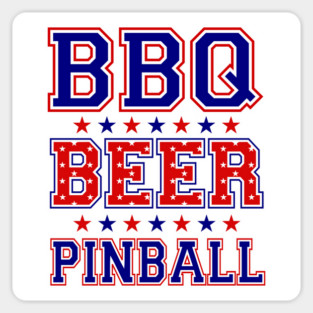 BBQ BEER PINBALL Sticker
