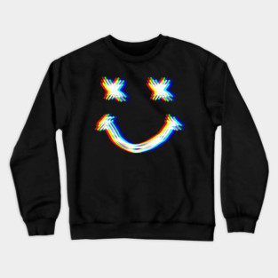 Smiley Face Glitch Crewneck Sweatshirt