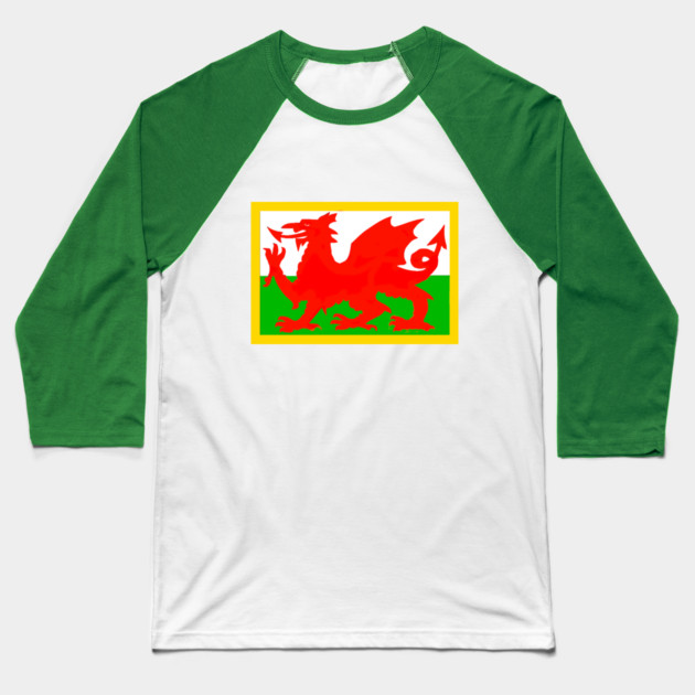 Welsh Dragon Baseball T-Shirt by DonWillisJrArt