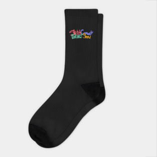Sketch Comedy Podcast Show Curved Logo Socks
