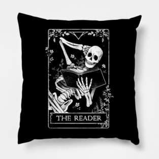The Reader - Death Skull Book Gift Pillow