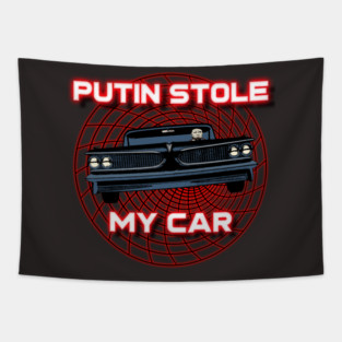Putin Stole my Car Vortex Tapestry