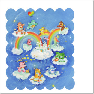 Care Bear 80s Retro Vintage Rainbow Nostalgic Childhood Cartoon Posters and Art