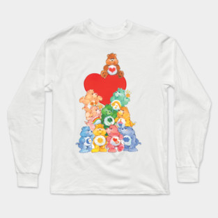 Care Bear 80s Retro Vintage Rainbow Nostalgic Childhood Cartoon Long Sleeve T-Shirt