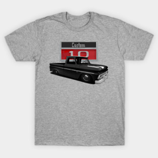 1966 Slammed Black Chevy C10 Truck T-Shirt