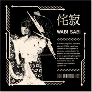Wabi Sabi Meaning Zen Buddhism Geisha Saying Japanese Philosophy Kanji Characters 633 Posters and Art