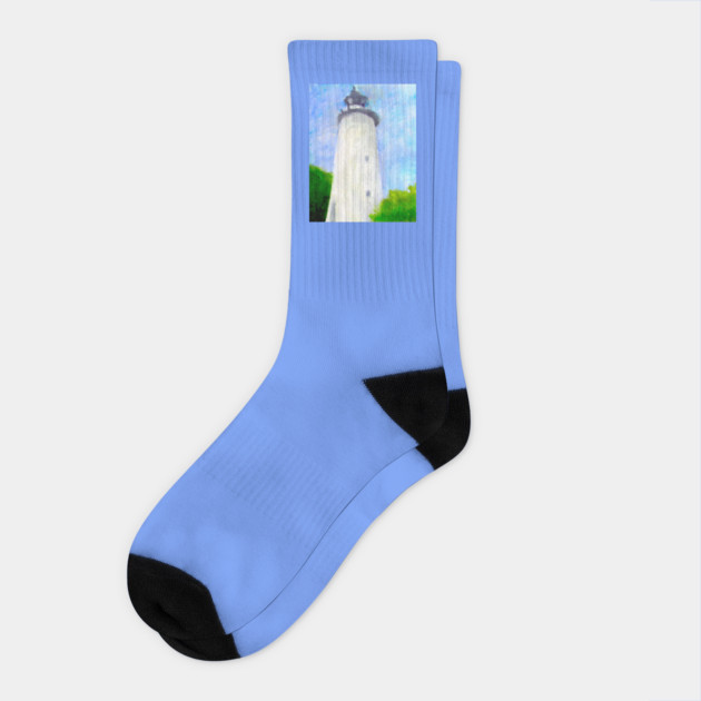 Lighthouse Ocracoke Island North Carolina Socks by DonWillisJrArt