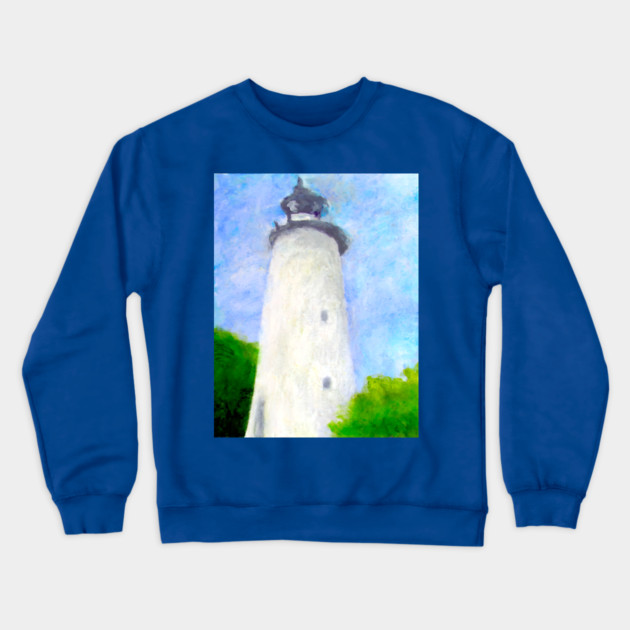 Lighthouse Ocracoke Island North Carolina Crewneck Sweatshirt by DonWillisJrArt