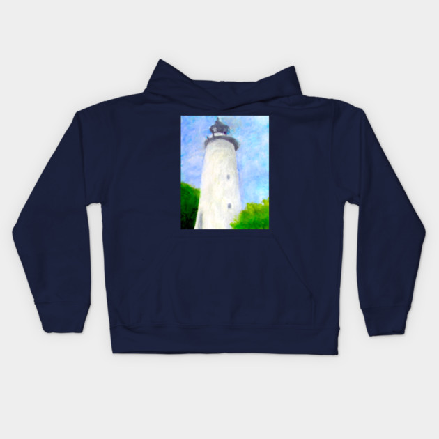 Lighthouse Ocracoke Island North Carolina Kids Hoodie by DonWillisJrArt