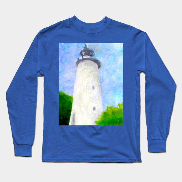 Lighthouse Ocracoke Island North Carolina Long Sleeve T-Shirt by DonWillisJrArt