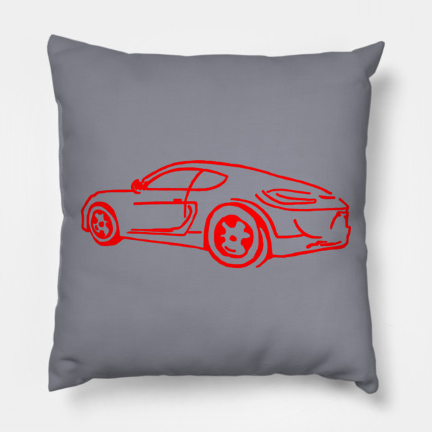 Red Sports Car Pillow by DonWillisJrArt