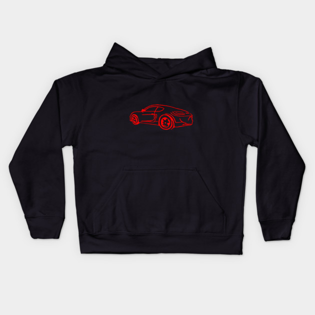 Red Sports Car Kids Hoodie by DonWillisJrArt