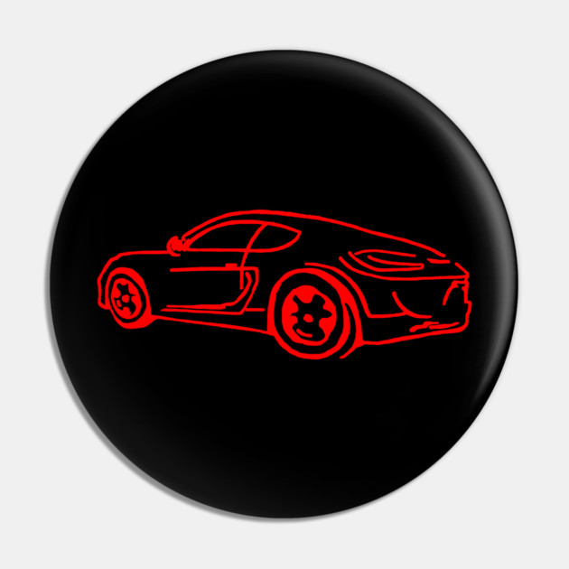 Red Sports Car Pin by DonWillisJrArt
