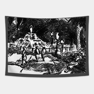 Savannah, Georgia Forsyth Park Fountain Tapestry