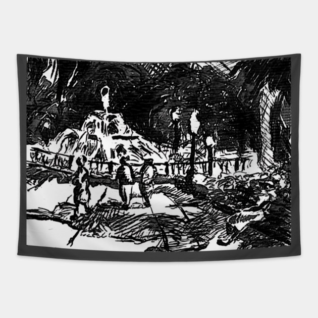 Savannah, Georgia Forsyth Park Fountain Tapestry by DonWillisJrArt