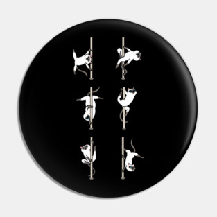 Siamese Cat Pole Dancing Club Pin