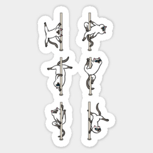 Siamese Cat Pole Dancing Club Magnet