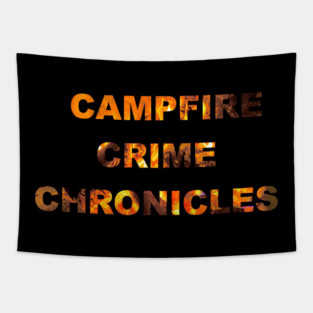 Campfire Crime Chronicles Name Logo Tapestry