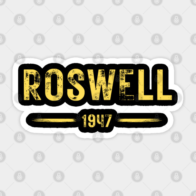 Roswell 1947 UFO - Flying Saucer Crash Sticker by Paranormalshirts