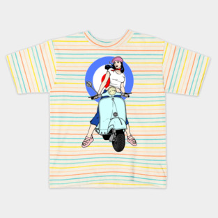 Pretty Scooter Girl Kids T-Shirt