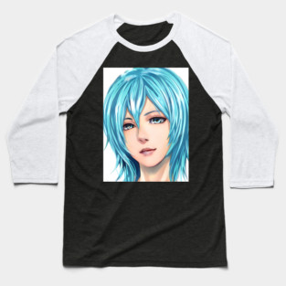 manga girl anime blue hair Baseball T-Shirt