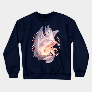 Light Fury & Magic Crystals (How to Train Your Dragon 3) Crewneck Sweatshirt