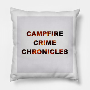 Campfire Crime Chronicles Name logo Pillow