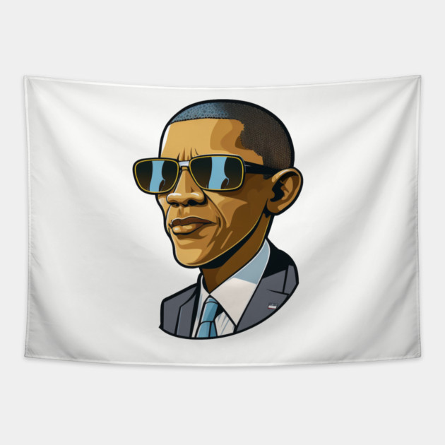 Barack Obama Coolest President Tapestry by UrbanLifeApparel