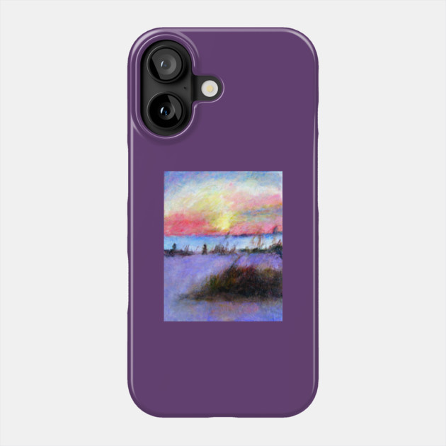 Summer Stroll – Coastal Sunrise Painting Phone Case by DonWillisJrArt