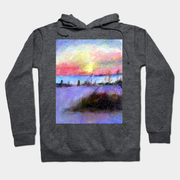 Summer Stroll – Coastal Sunrise Painting Hoodie by DonWillisJrArt
