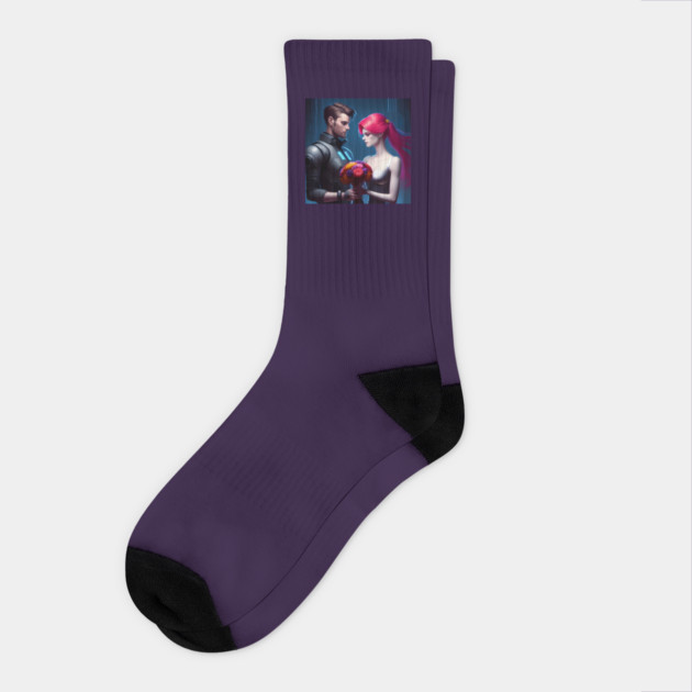 anime boyfriend girlfriend Socks by animegirlnft