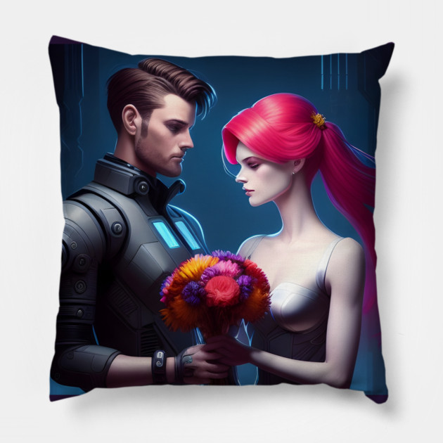 anime boyfriend girlfriend Pillow by animegirlnft