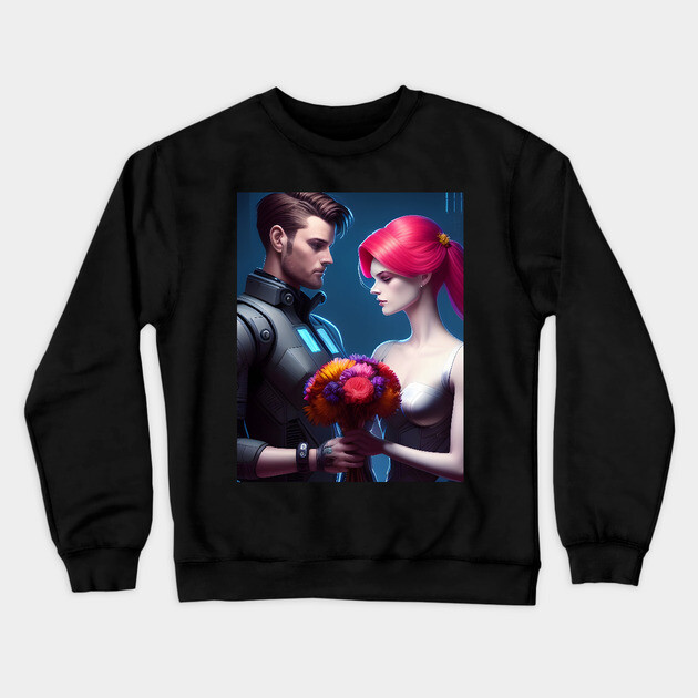 anime boyfriend girlfriend Crewneck Sweatshirt by animegirlnft