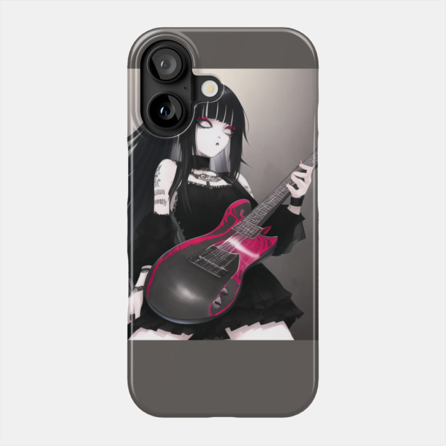rock girl guitar lover Phone Case by animegirlnft