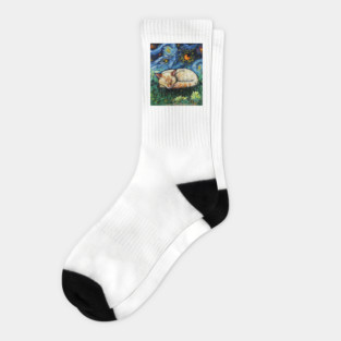Sleepy Flame Point Siamese Night Socks