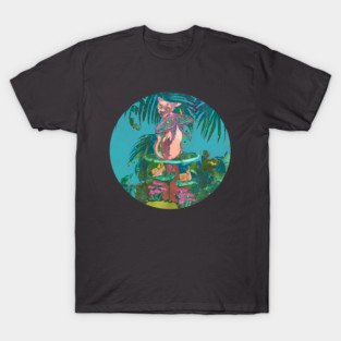 Hairless Cat Butterfly Creature in the Jungle with Snails T-Shirt
