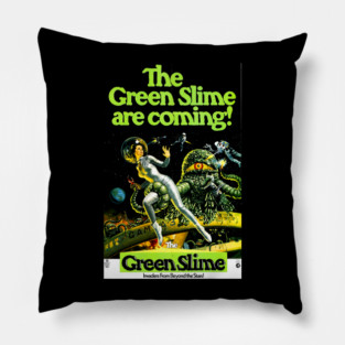 Classic Science Fiction Movie Poster - Green Slime Pillow