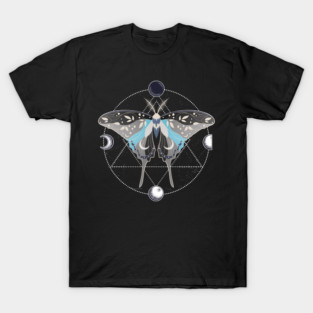 Demiboy Luna Moth Celestial Cottagecore LGBT Pride Flag T-Shirt