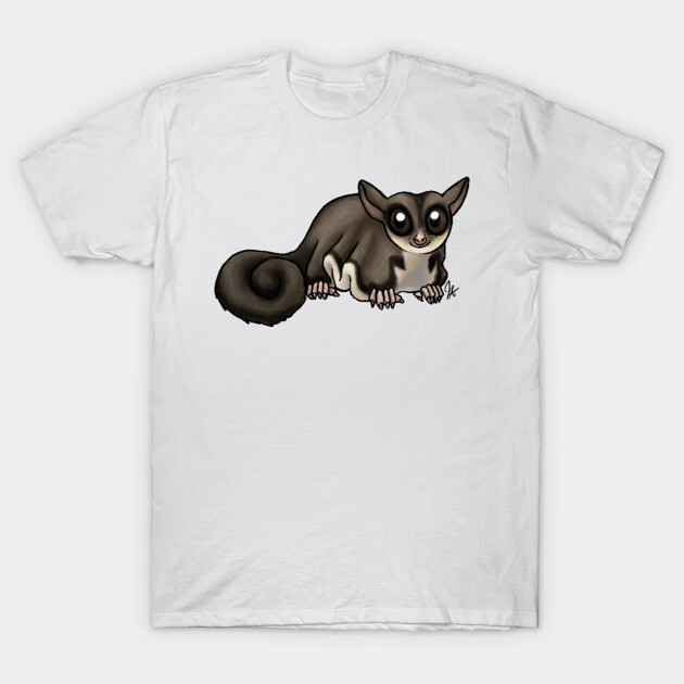 Mammal - Sugar Glider - Black Beauty T-Shirt by Jen's Dogs Custom Gifts and Designs