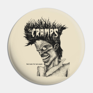 The Cramps One - Vintage Pencil Drawing Style Pin