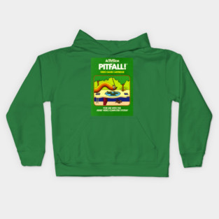 Classic 8-Bit Video Game Box Art - Pitfall! Kids Hoodie