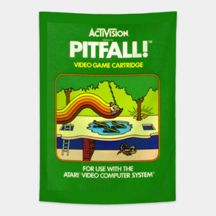 Classic 8-Bit Video Game Box Art - Pitfall! Tapestry
