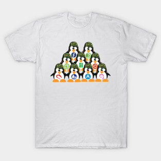 Linux Tux Penguin Army distro Logo T-shirt T-Shirt