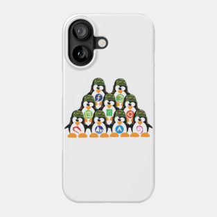 Linux Tux Penguin Army distro Logo T-shirt Phone Case