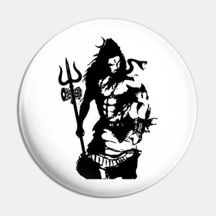 Lord Shiva Art Angry Trishul T-shirt Pin