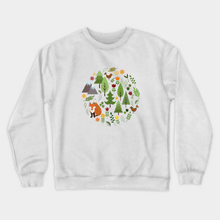 Scandinavian Style Illustrations Circle Design Crewneck Sweatshirt