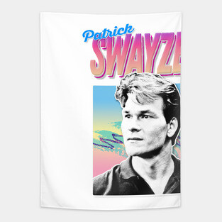 Patrick Swayze -  90s Styled Retro Graphic Design Tapestry