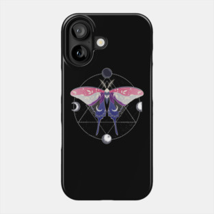 Genderfluid Luna Moth Celestial Cottagecore LGBT Pride Flag Phone Case